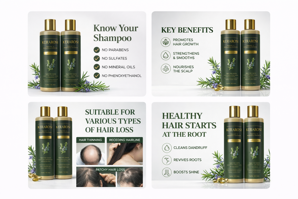 Rosemary Hair Growth Shampoo with Hydrolyzed Keratin – Anti Hair Fall & Strengthening Formula (Pack of 2 | 114gm Each)