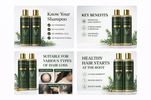 Rosemary Hair Growth Shampoo with Hydrolyzed Keratin – Anti Hair Fall & Strengthening Formula (Pack of 2 | 114gm Each)